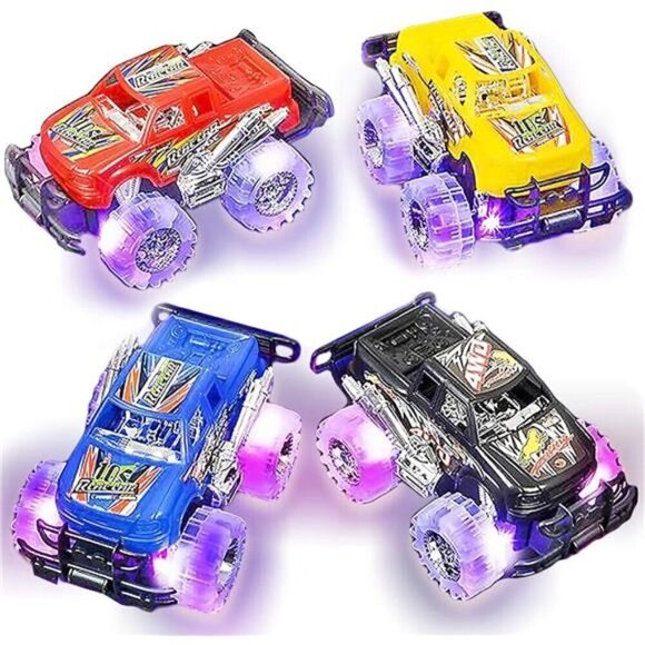 Light Up Monster Trucks Toy Set of 2 Jumbo Vehicle Gift Child Boy Girl Present - Picture 1 of 7